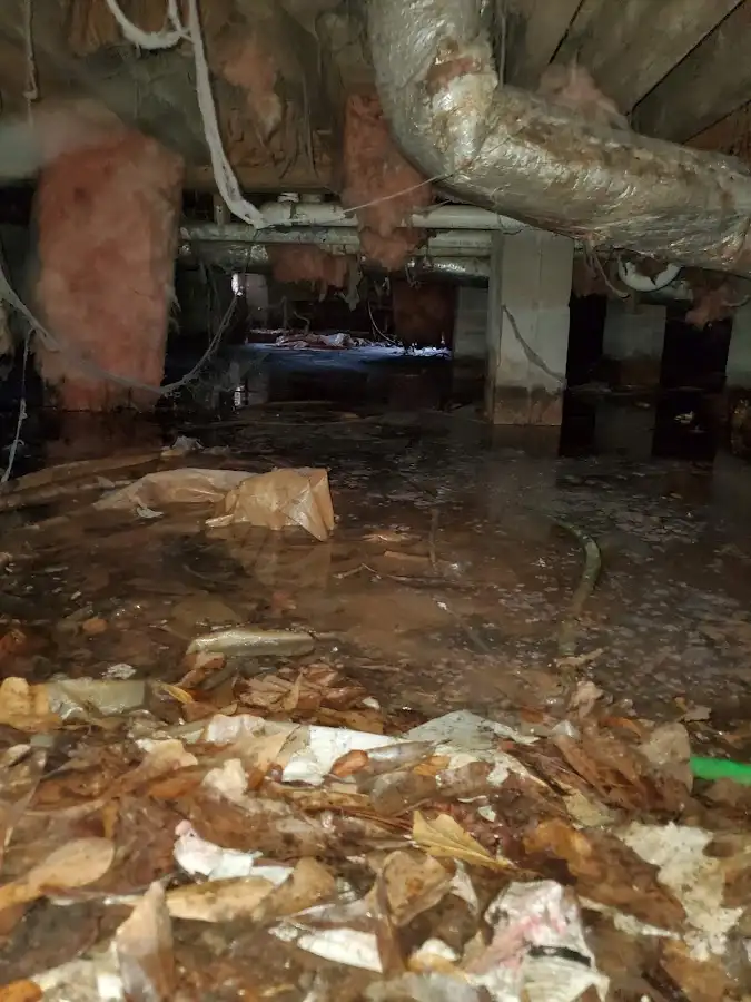Crawl space flood assessment for Commercial Water Damage Restoration in West Pensacola